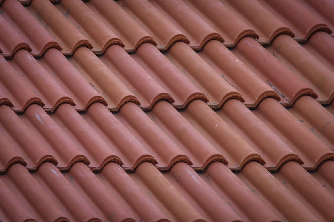 Red terracotta roof tiles arranged in a diagonal pattern.