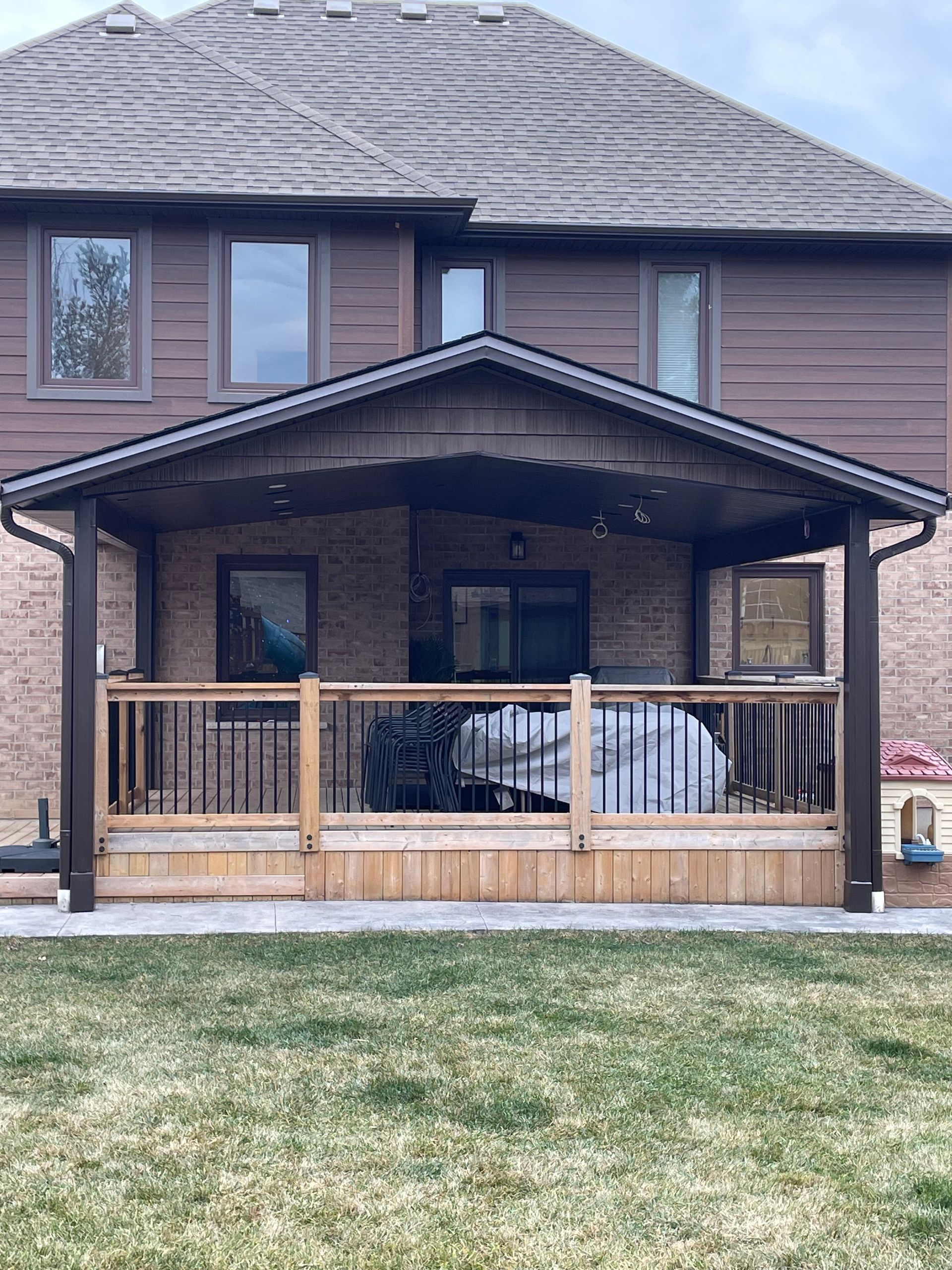 after covered porch construction from Baird Construction