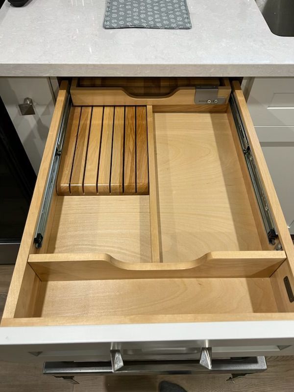 after custom carpentry shelving from Baird Construction