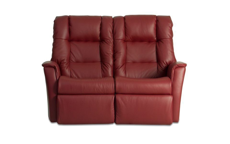 Red Leather Two-seat Recliner, Front View — Hastings Specialty Furniture In Port Macquarie, NSW