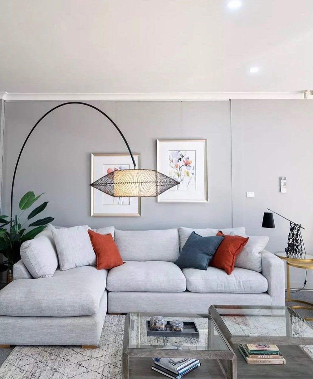 Living Room With Grey Sectional Sofa — Hastings Specialty Furniture In Port Macquarie, NSW