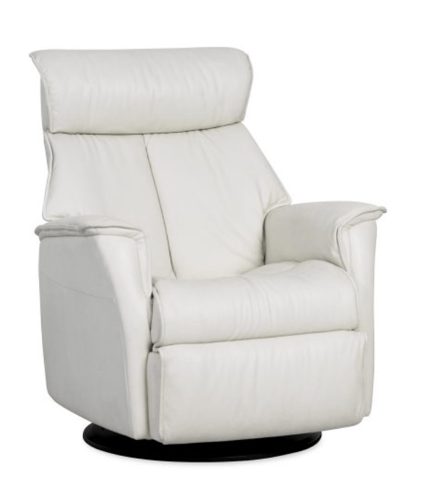 White Leather Swivel Recliner Chair — Hastings Specialty Furniture In Port Macquarie, NSW