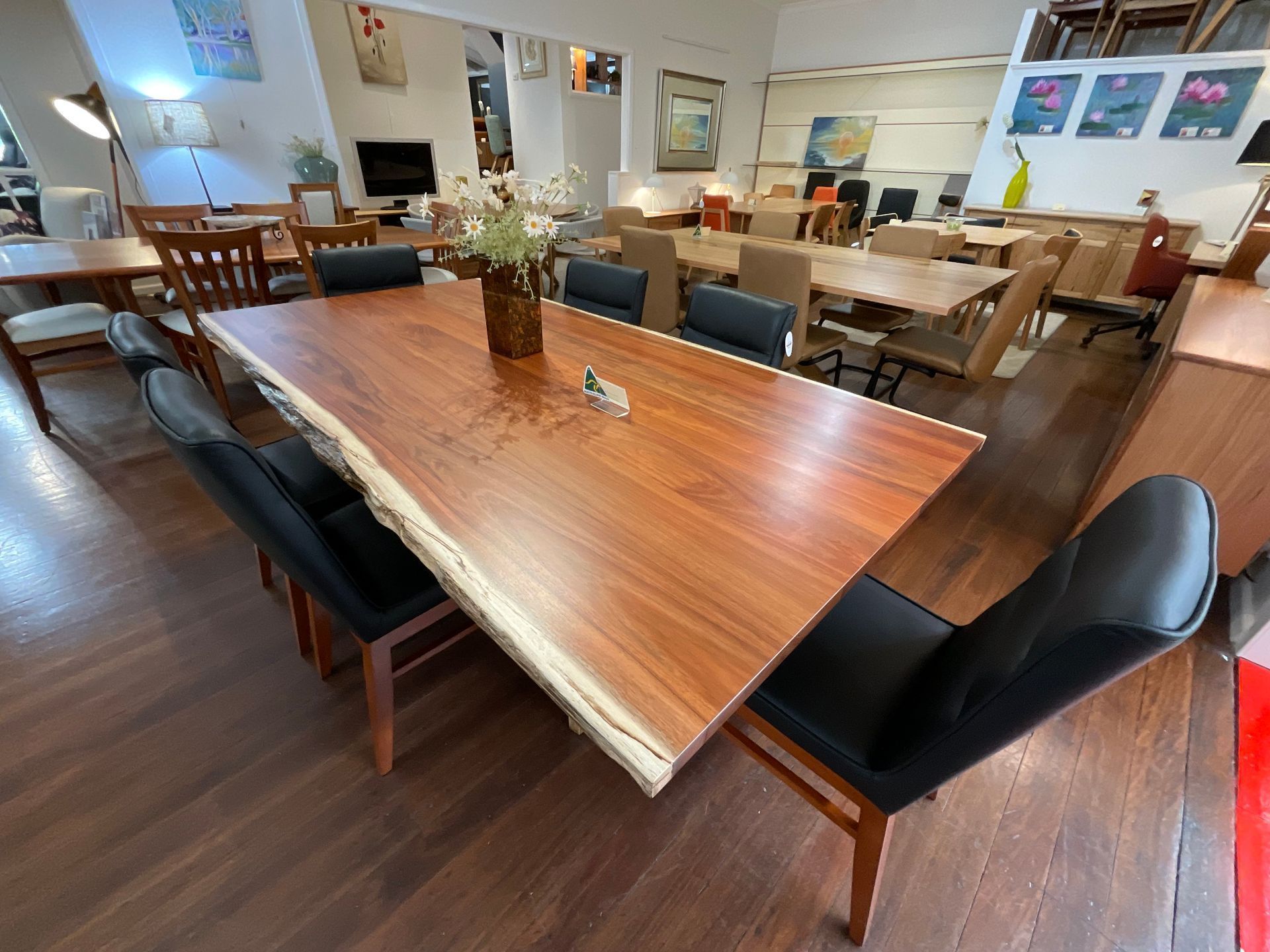 Wooden Dining Table With Black Chairs — Hastings Specialty Furniture In Port Macquarie, NSW