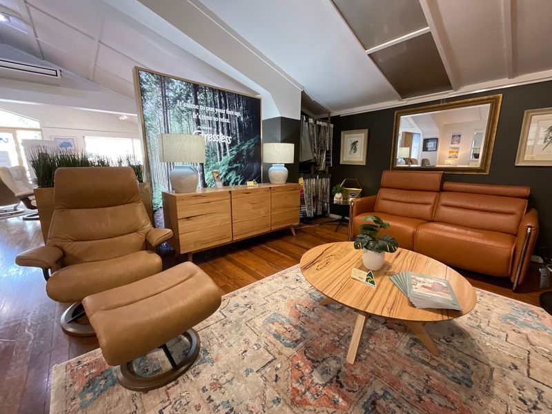 Living Room With Leather Furniture — Hastings Specialty Furniture In Port Macquarie, NSW