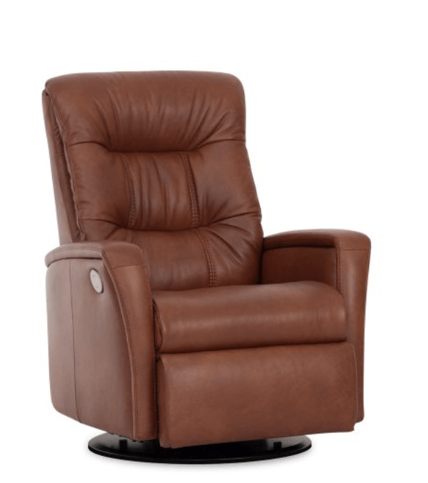 Brown Leather Swivel Recliner Chair — Hastings Specialty Furniture In Port Macquarie, NSW
