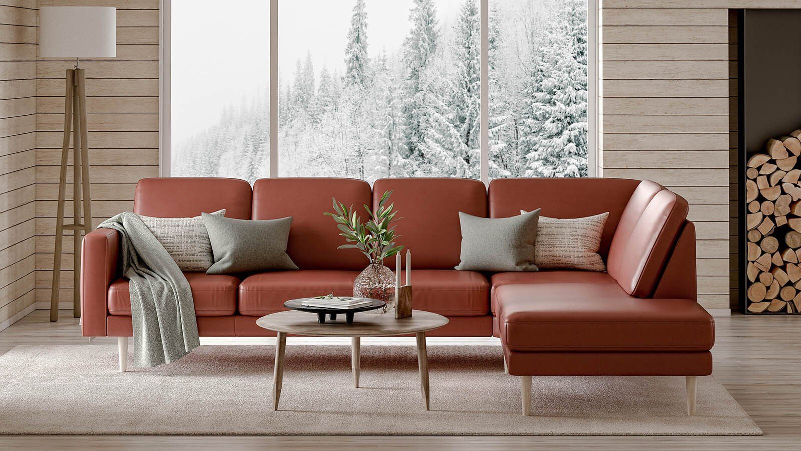 Red Sectional Sofa in a Living Room — Hastings Specialty Furniture In Port Macquarie, NSW