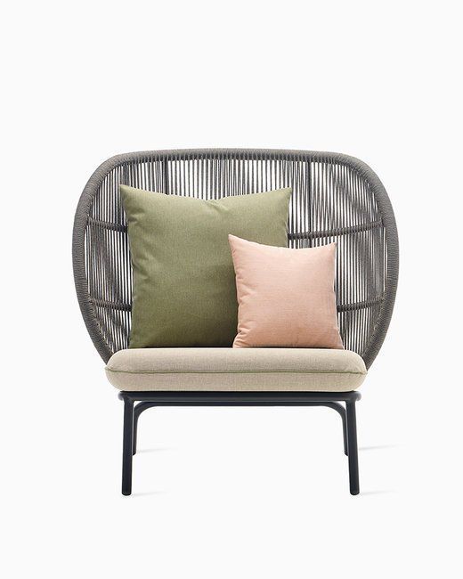 Grey Outdoor Chair With Woven Back — Hastings Specialty Furniture In Port Macquarie, NSW