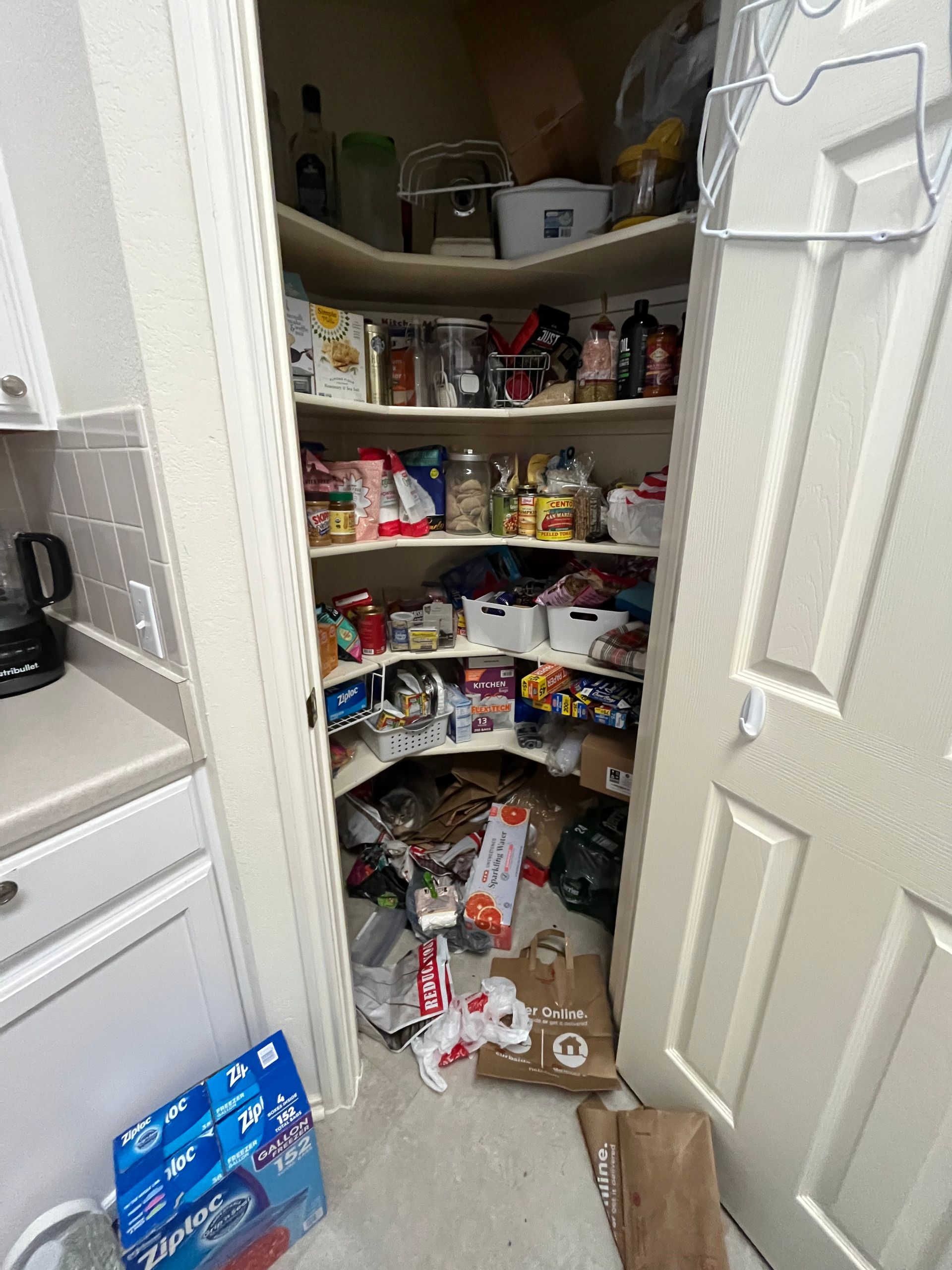 Pantry before The Spruce Goose organized