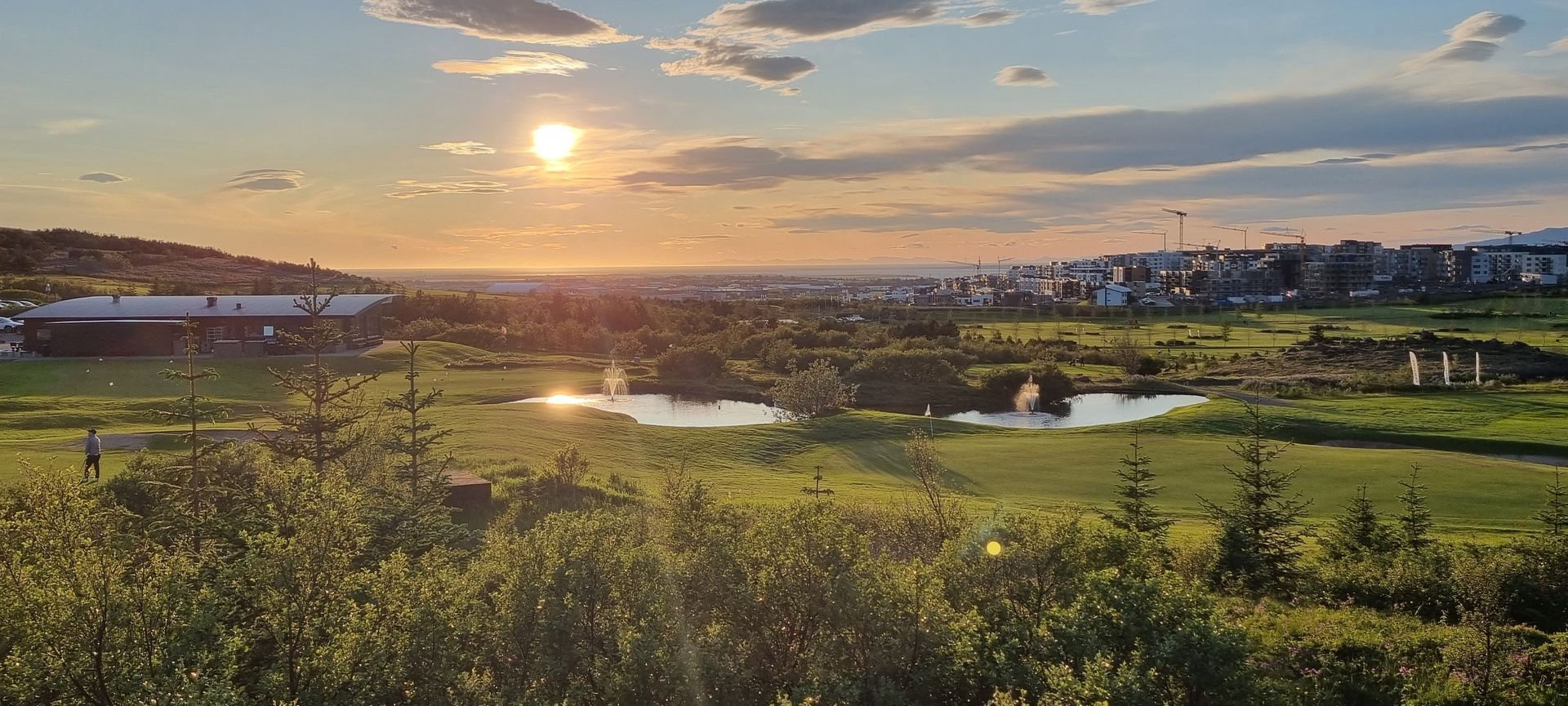 A golf course in Iceland during summer