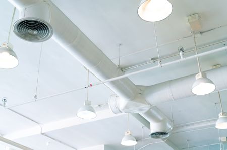Commercial air ducts that need cleaning.