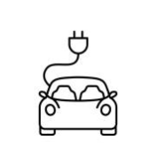 Icon of a car connected to a charging plug, indicating an electric vehicle charging station