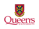 Queen's University logo with a red and gold crest above red text