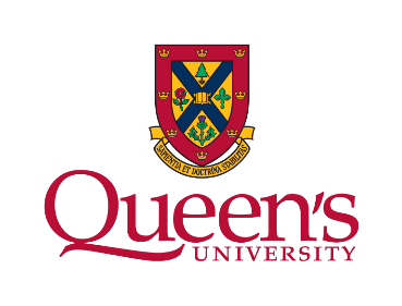 Queen's University logo with a red and gold crest above red text 