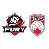 Two volleyball team logos: