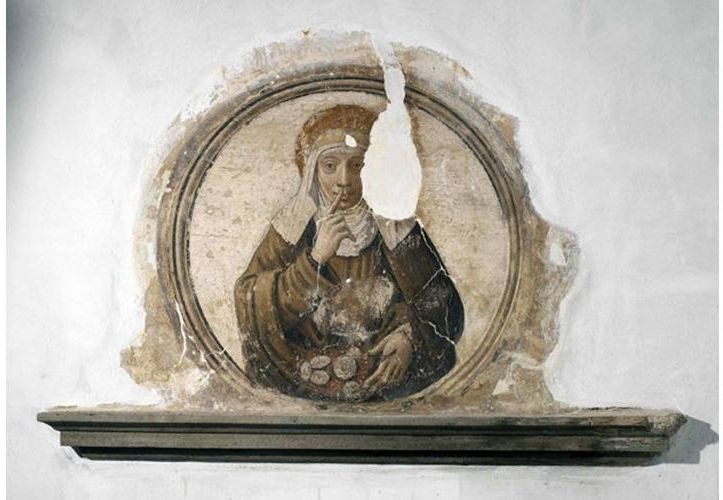 affresco a tema religioso da restaurare