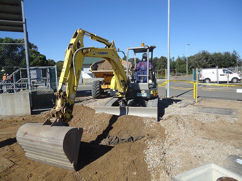 Assisting with the Installation — Woronora Heights, NSW — Mann's Earthmoving