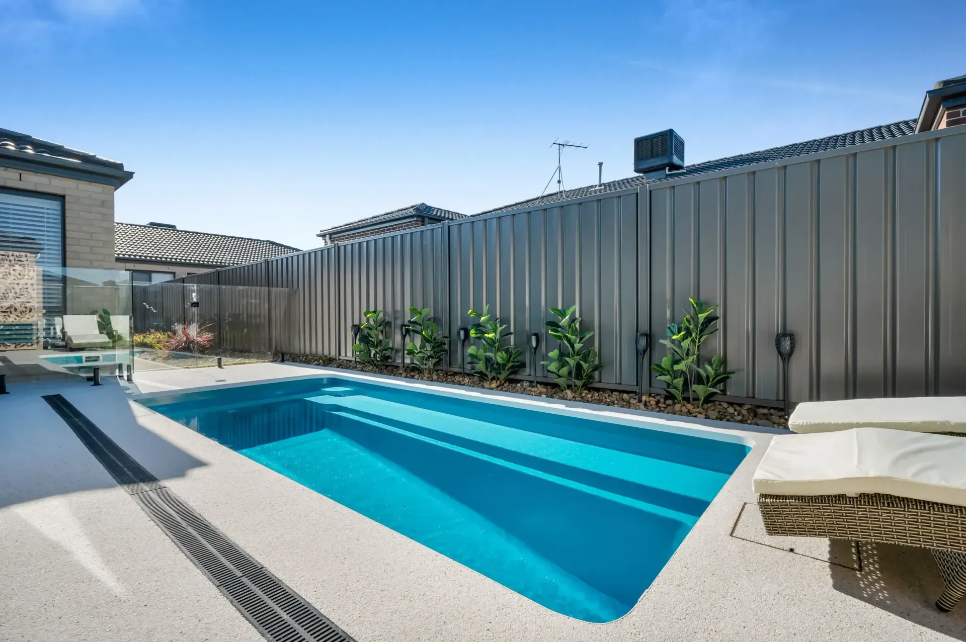 Good full size pool for slimmer backyards