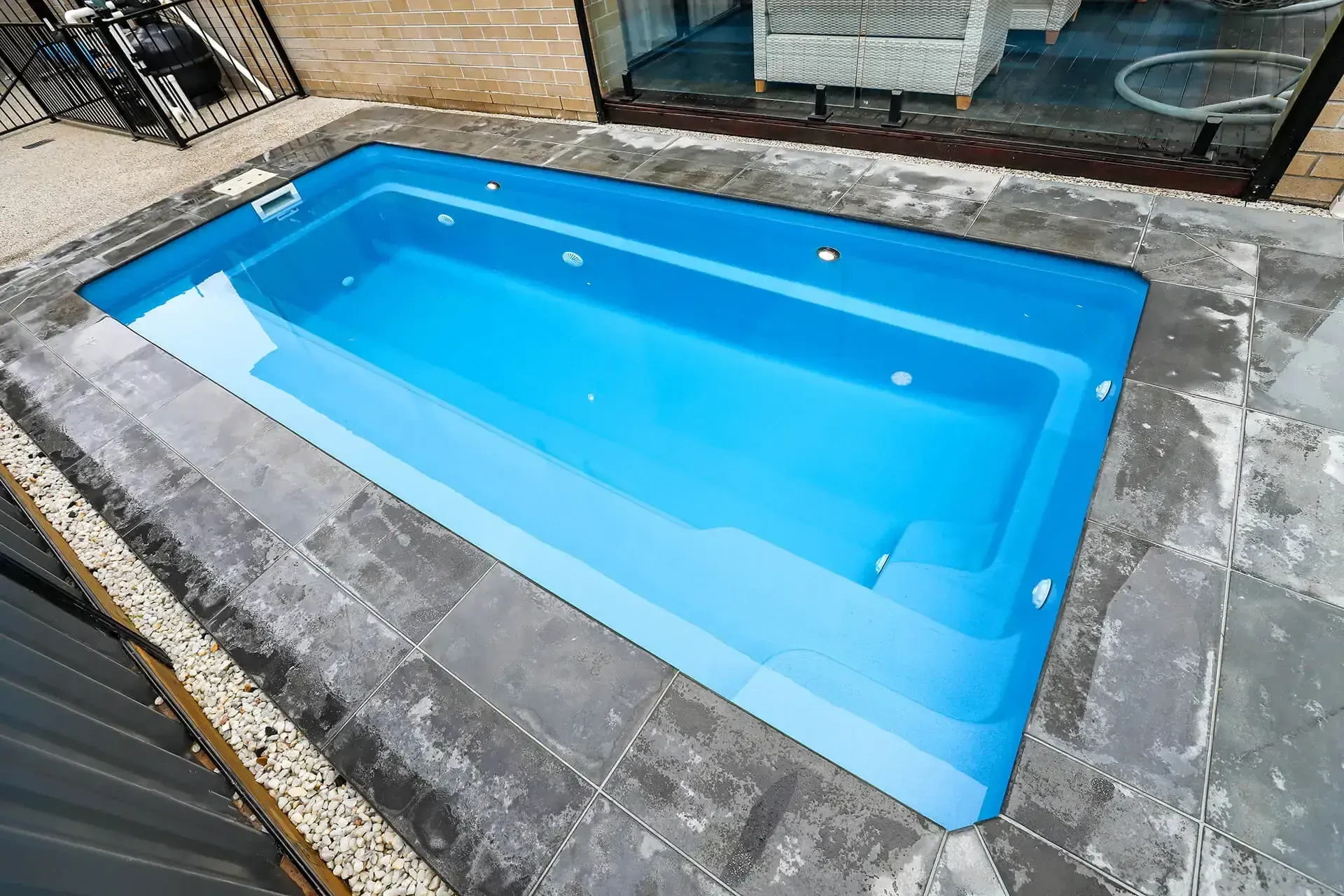 Perfect for tight backyards with compact, slim profile