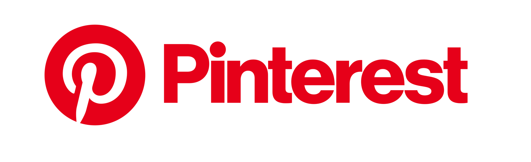 Um logotipo vermelho do Pinterest em um fundo branco