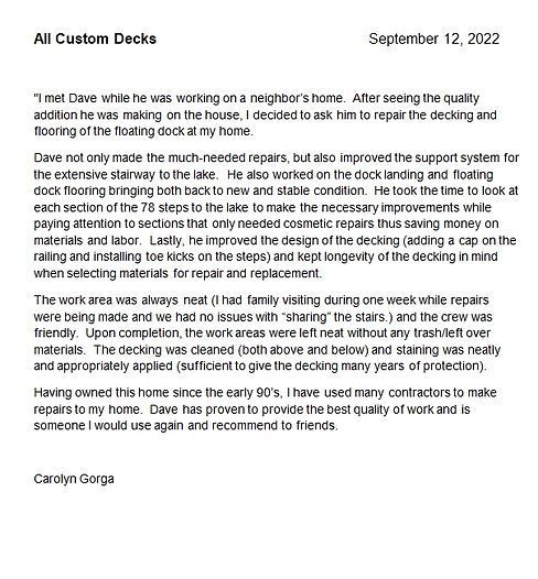 All Custom Decks Reference Letter