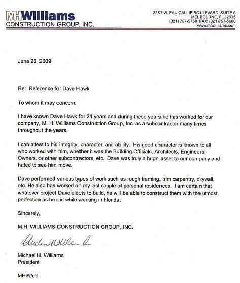 Williams Reference Letter