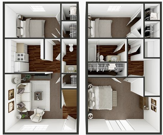 Floor Plan: 3 Bed · 1.5 Bath · 896 SQ. FT.
