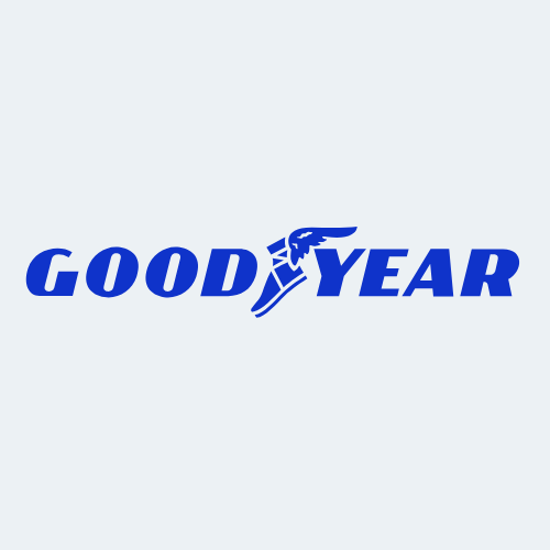 The Goodyear logo is blue on a white background.