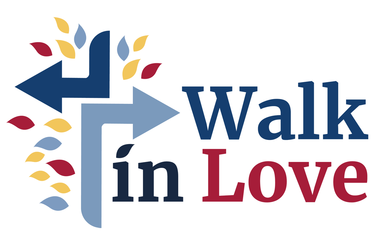 Walk in Love logo blue and red