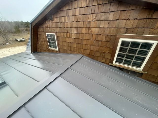newly installed standing seam metal roof in Sheboygan, Wisconsin