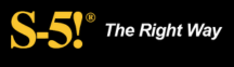 S-5 the right way logo on a black background