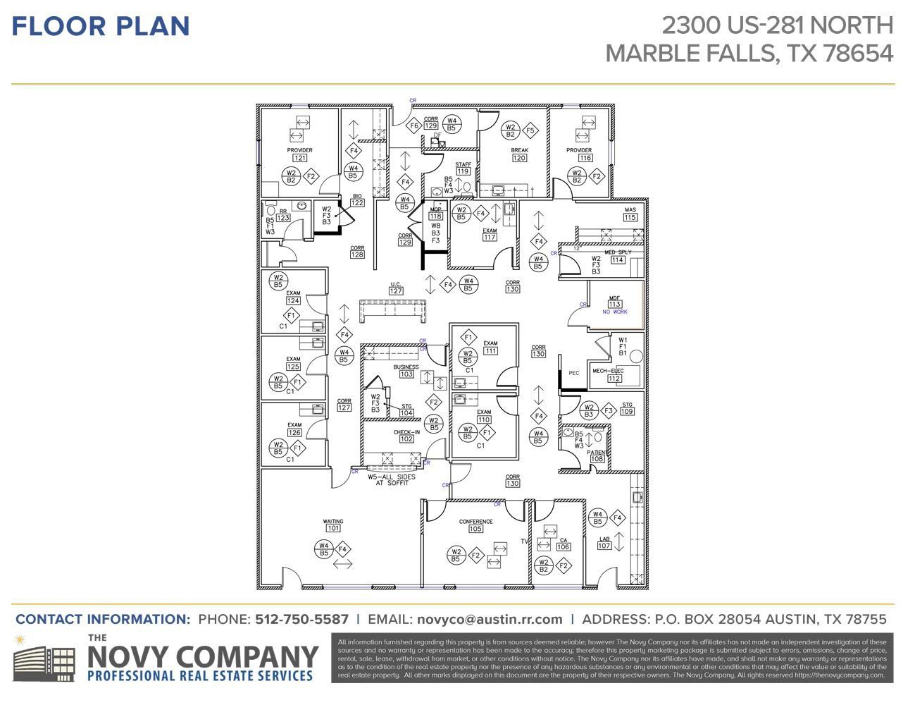 A floor plan of a building in marble falls, texas.