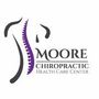Logo: Silhouette of spine in purple, with 