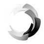 Abstract circular design in shades of gray, rotating clockwise.