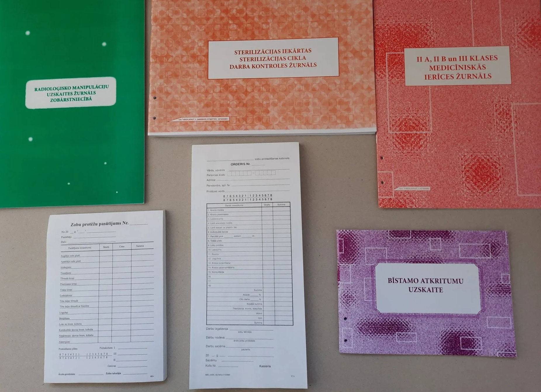 Medicīniskā dokumentācija, Žurnāli zobārstniecībai