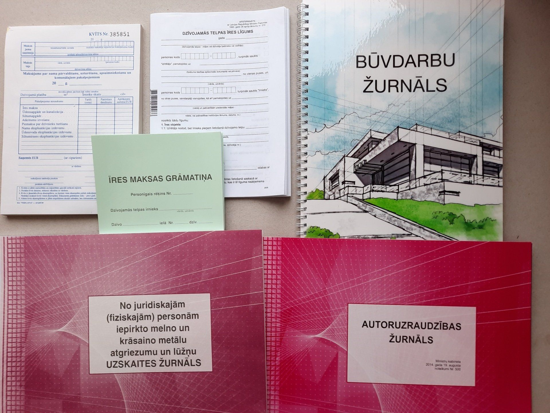Specializētie žurnāli un veidlapas, Kases uzskaites, Pavaddokumentu ﻿veidlapas, veidlapas, Noliktavas un materiālo vērtību uzskaites