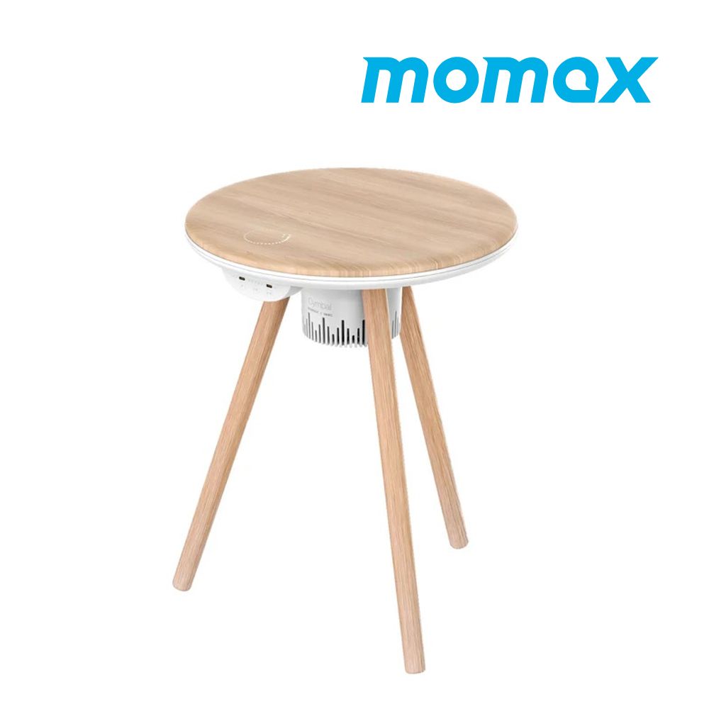 Momax Cymbal 聲光美學咖啡桌-棕(QC7TW)茶几 小桌子 邊桌 藍牙音箱 無線播放音樂 四合一智能桌 無線喇叭 氣氛桌