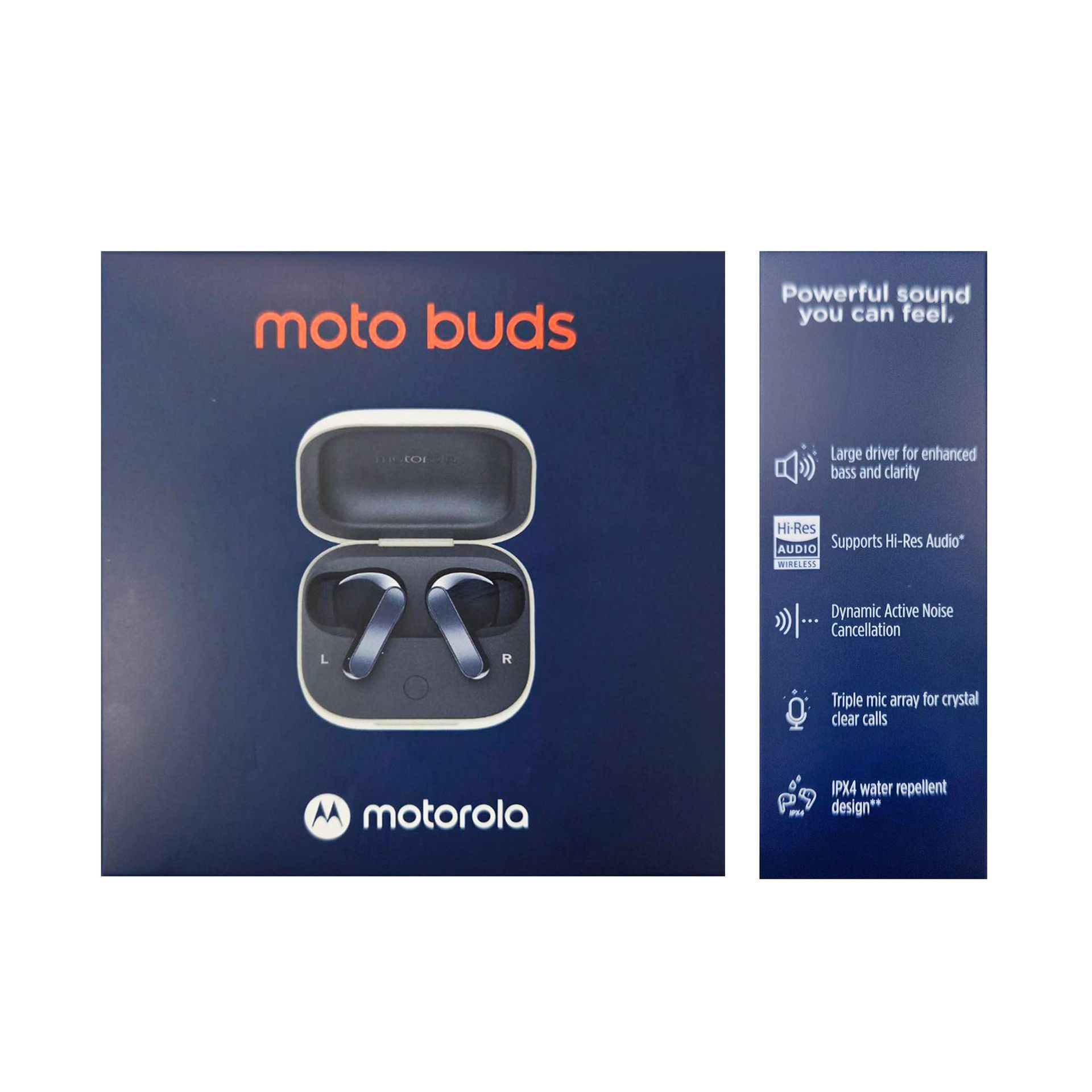 MOTO buds 真無線藍牙耳機(XT2443-1)藍色 藍芽耳機 自帶充電艙 通話音樂 主動降噪