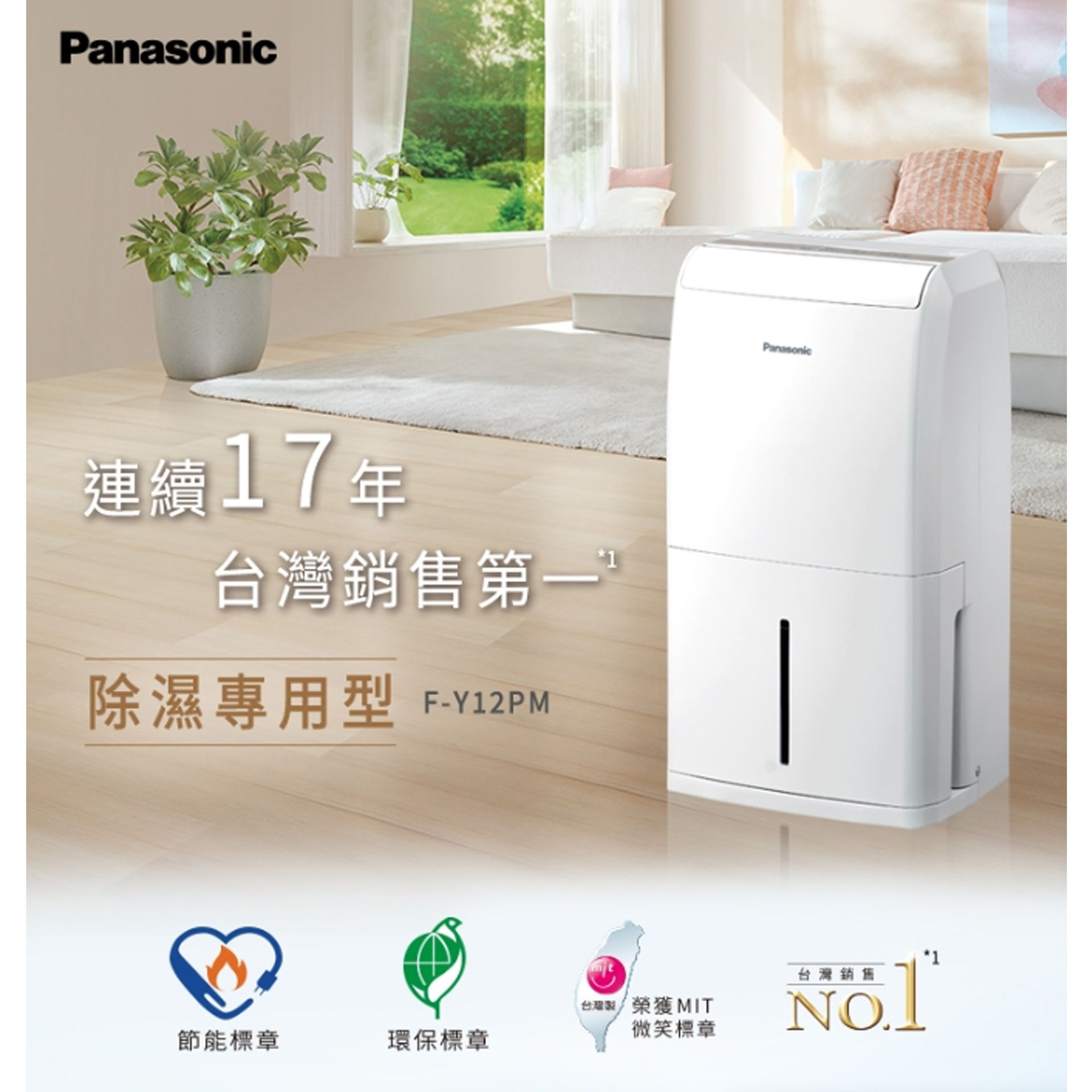 【台灣製造】Panasonic國際牌 一級節能除濕機6L(F-Y12PM)省電 除菌防霉 乾衣機 環保冷媒