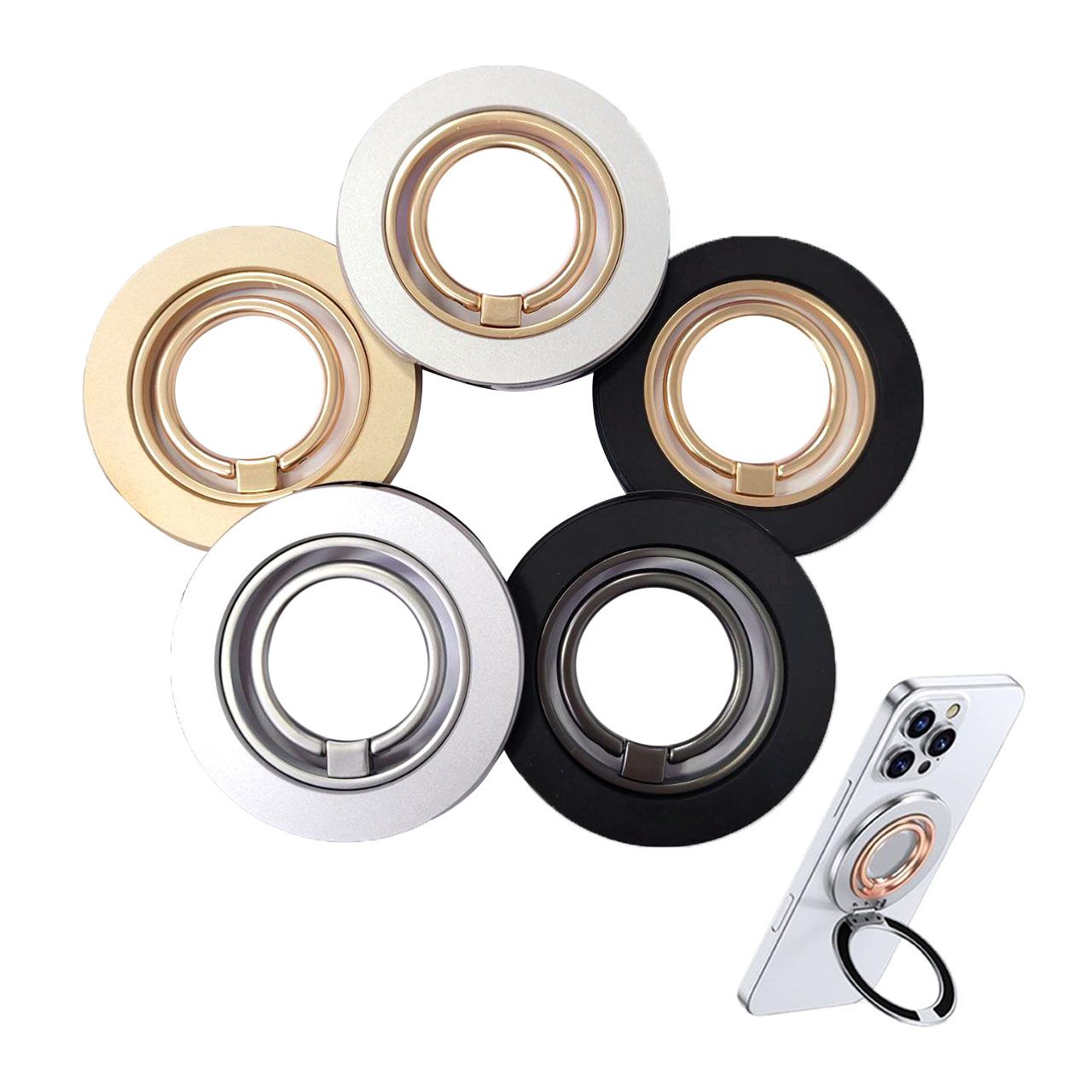 磁吸雙面摺疊支架 手機指環扣支架 Magsafe 360°旋轉手機支架 金屬磁吸指環扣 桌面支架 指環架