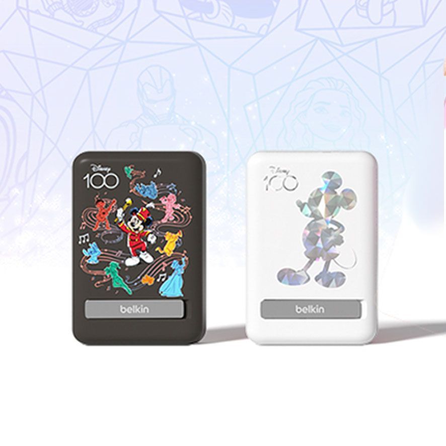 Belkin 5000mAh磁吸行動電源-迪士尼音樂系列/米奇系列 移動電源+支架 100周年 USB-C 10W
