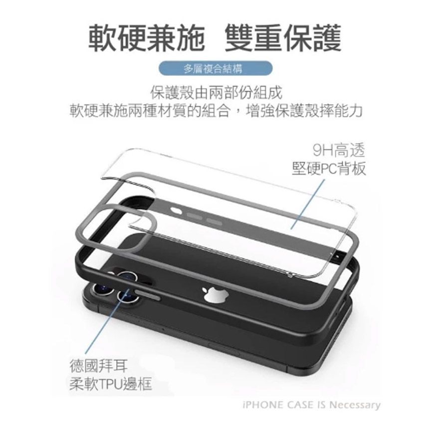 Likgus  IPhone絢彩撞色透明防摔殼(硬) 透明殼 手機殼 保護殼 保護套 邊框彩色