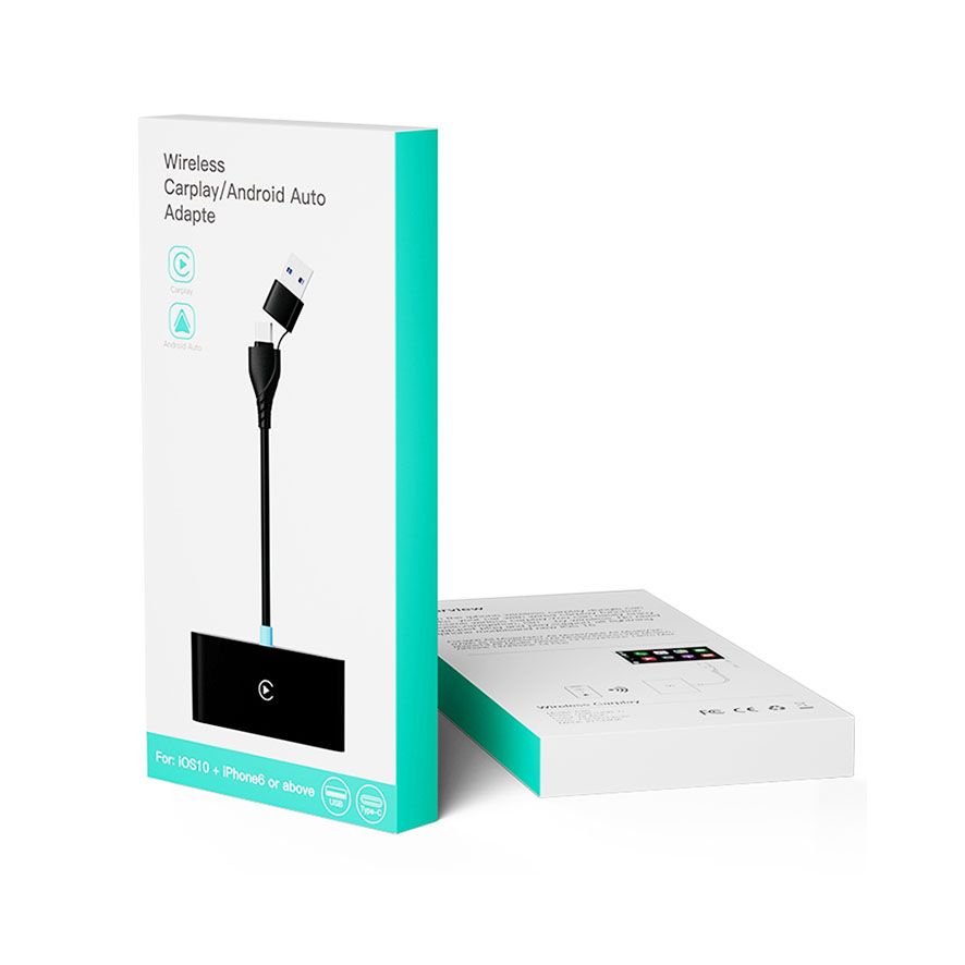 P40雙接口汽車無線配適器 車載轉接器 有線轉無線 安卓/蘋果carplay+ Android車用 自動連接