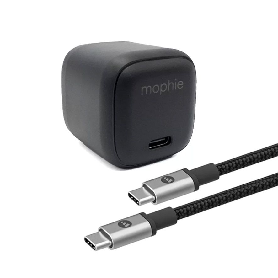 Mophie 30W USB-C氮化鎵快充充電器+1M USB-C TO Type-C充電線 充電頭 充電組 快充線