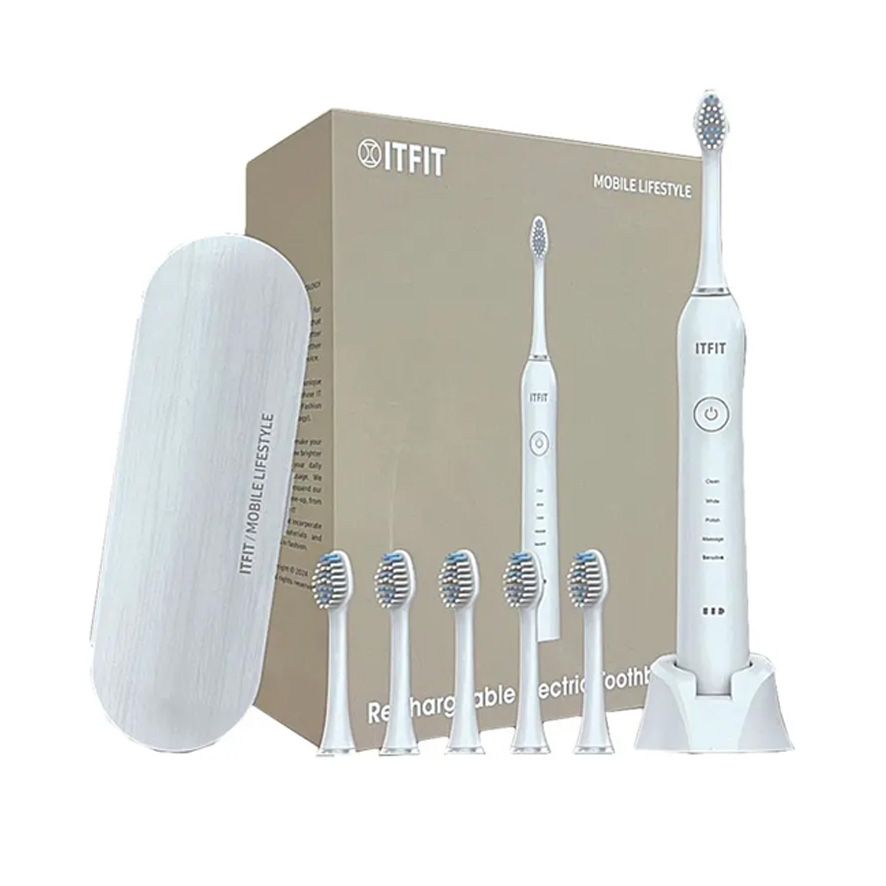 三星ITFIT 五段式聲波電動牙刷(ITFITEX38) 附6刷頭 IPX7防水 低噪音 美白 清潔 自動定時 美白護齦