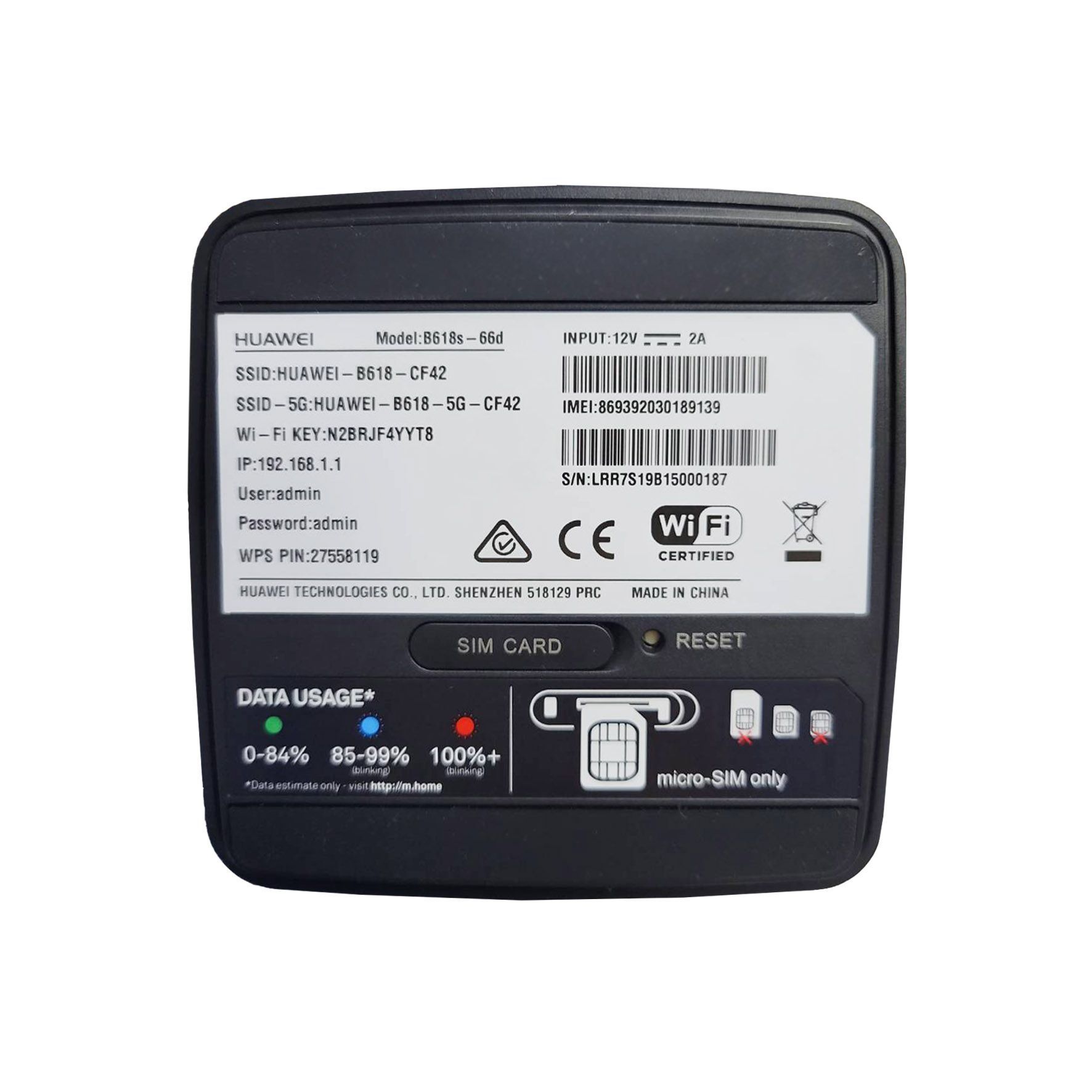 HUAWEI華為 B618s-66d 4G LTE SIM卡wifi分享器無線網卡路由器  3CA高速4G+