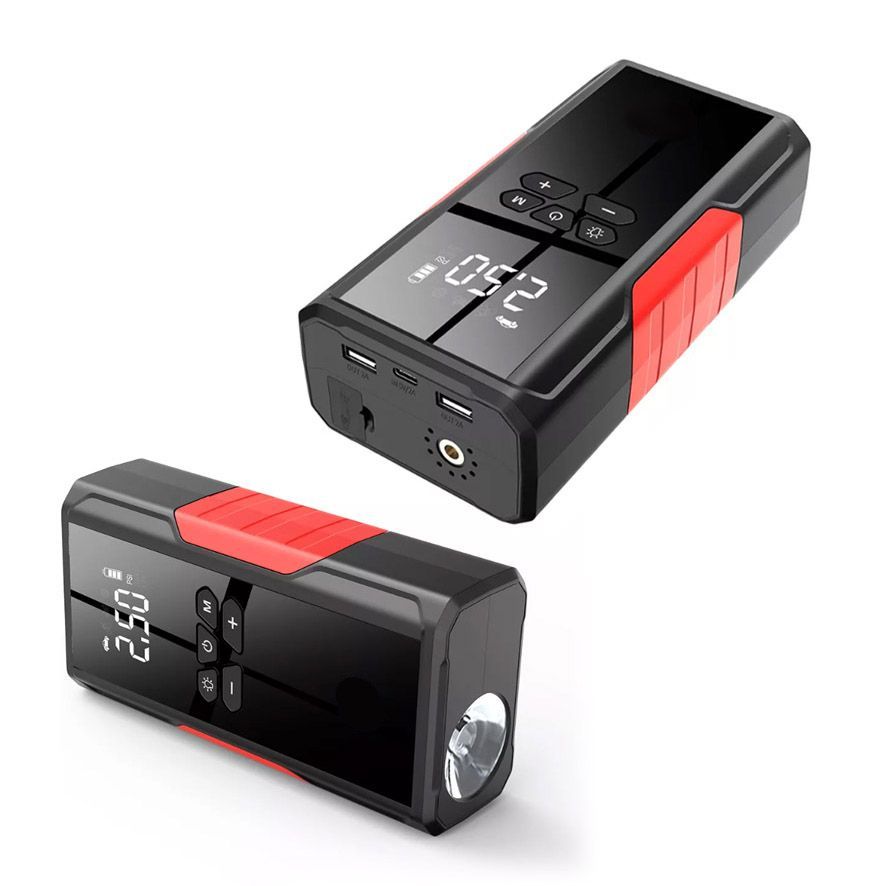 J23汽車多功能充氣充電啟動機 電霸 汽車充電器 緊急啟動器 輪胎打氣 胎壓檢測 LED照明手電筒