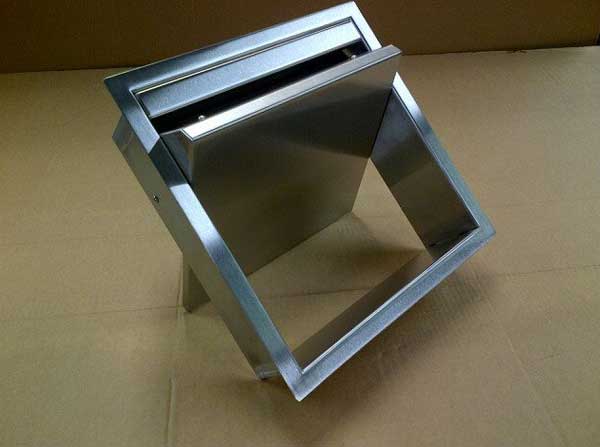 Stunning stainless steel counterweighted swing bin tops
