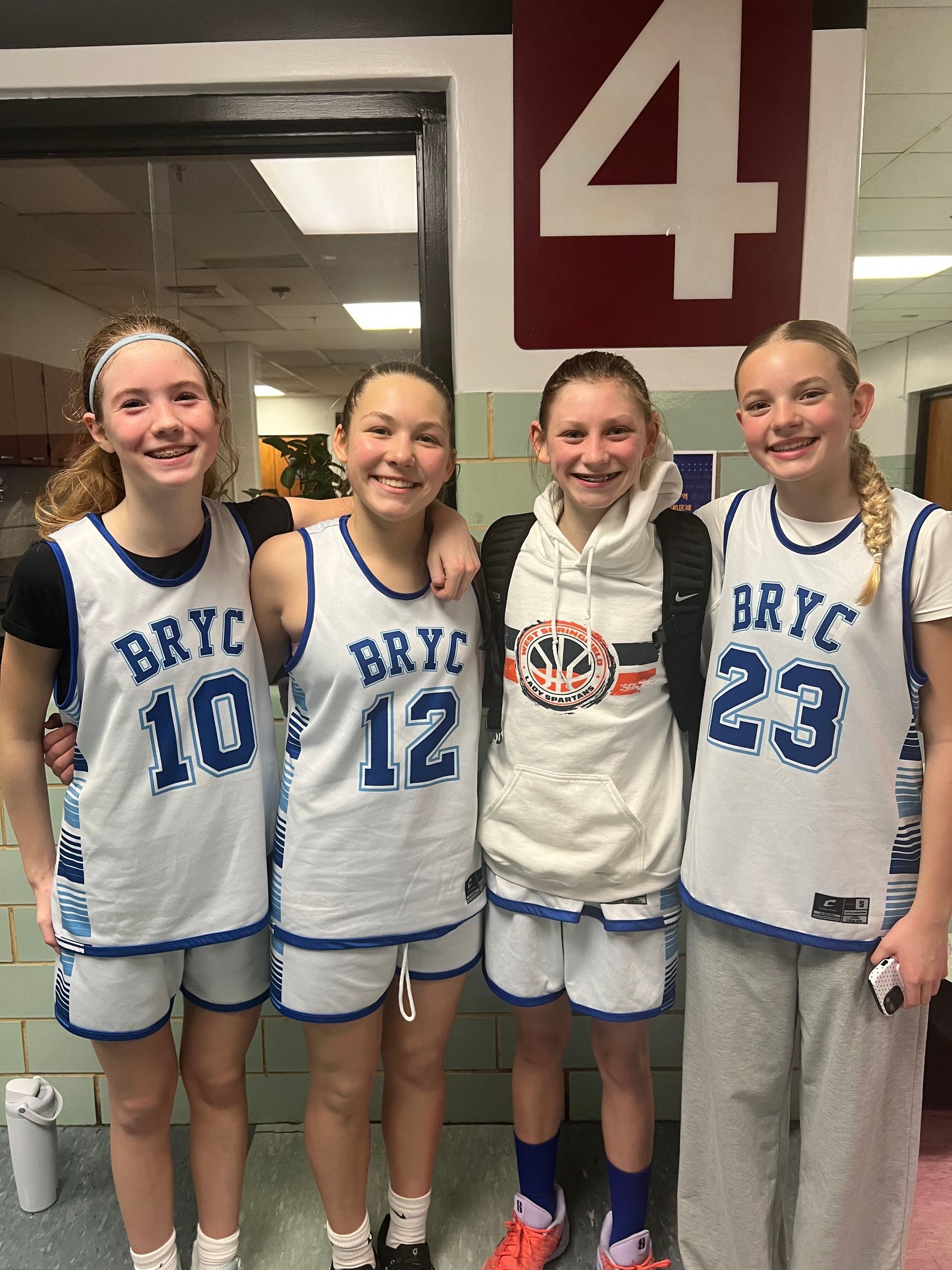 BRYC's 8th grade girls winter select team coached by Bernice Suddarth