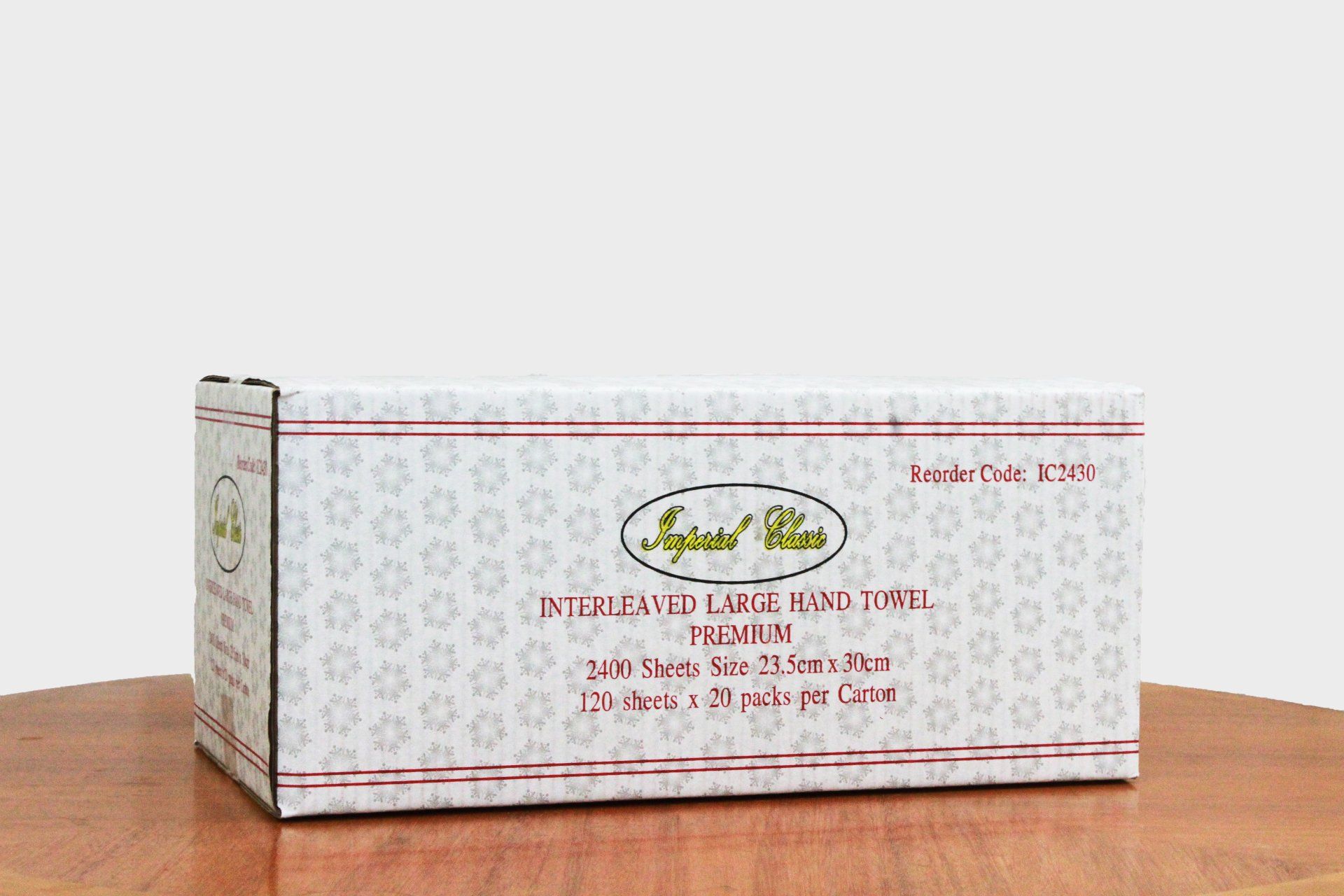 Premium TAD Interleaved Hand Towels 23 x 30 cm 1 ply 120 sheets x 20 packs per carton