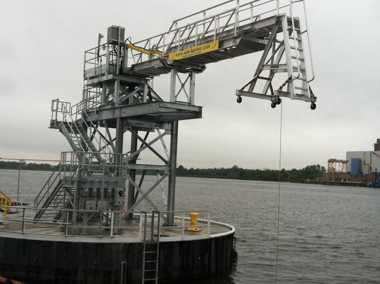 Gangway with Fixed Vertical Stored Cage